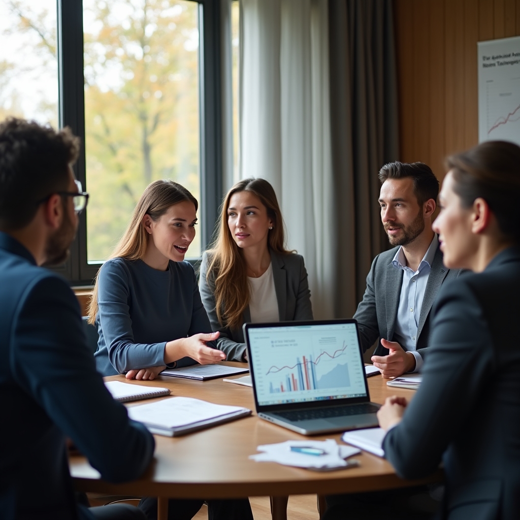 Группа людей обсуждает экономические темы