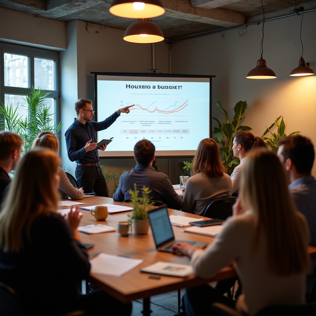 Участники группового воркшопа обсуждают финансовые темы